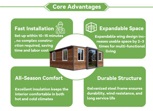 <span class=keywords><strong>Casa</strong></span> Contenedor Prefabricada Expandible <span class=keywords><strong>de</strong></span> 40 pies, Villa Modular <span class=keywords><strong>de</strong></span> Lujo con 2 o 3 Dormitorios y Cocina Completa para Hoteles, Resorts y Alquileres Vacacionales - Product Image 5