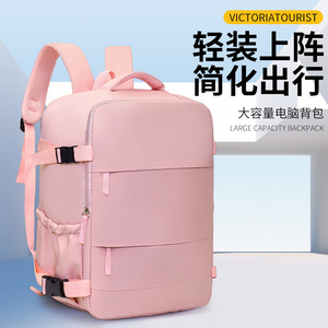Laptop <b>Backpack</b> 14 Inches <b>Waterproof</b> Outdoor Business Travel School Bag Solid Color Green - Product Image 4