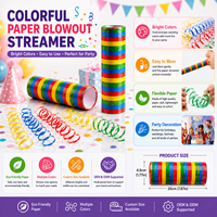 Rubans en papier colorés en rouleau, décorations de fête arc-en-ciel, ruban en papier crépon pour anniversaire, mariage, célébration, vente en gros OEM