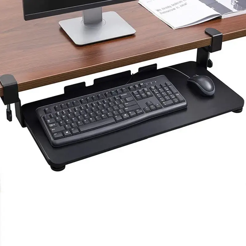 Scrivanie ergonomiche sotto i piedi cassetto della tastiera del computer con morsetto cassetto della tastiera del Computer scorrevole