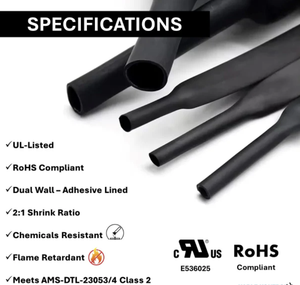 Tubo termorretráctil adhesivo de doble pared a prueba de agua 2:1 3:1 Cable de poliolefina sellado de aislamiento plástico médico para uso médico - Product Image 5