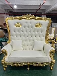 Foshan โรงงาน <span class=keywords><strong>Royal</strong></span> Regal <span class=keywords><strong>King</strong></span> บัลลังก์ <span class=keywords><strong>King</strong></span> และ Queen Gold สีแดง Pedicure เก้าอี้สำหรับงานแต่งงาน - Product Image 5