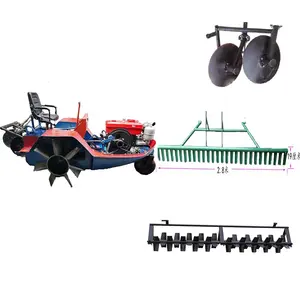 rice paddy field tiller 22hp paddy field farm boat tractor for rice field cultivation