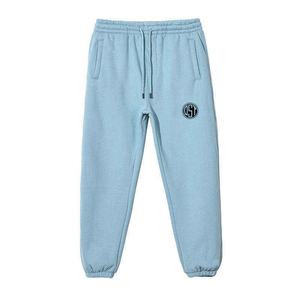 Pantalones de chándal de lana de algodón 100% Unisex, Color sólido, cintura elástica, ajuste holgado, lavado con ácido, Jogger de cintura media para hombres, lona informal - Product Image 1