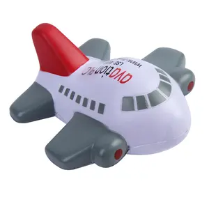 Bola de estresse em forma de aeronave, bola de estresse em forma de avião, promocional especial de venda quente, bola de estresse em forma de espuma PU
