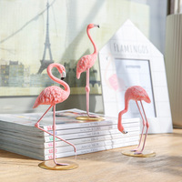 Figuras de resina para decoración del hogar, adornos de fibra de vidrio, decoración de flamencos de plasticidad