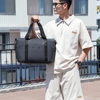 Sac de Sport Tendance 2025 Grande Capacité Léger en Oxford, Sac de Voyage Extensible Style Coréen pour Unisexe