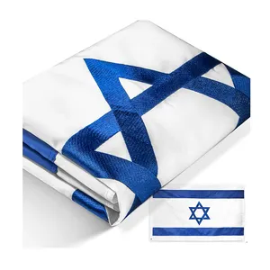 Рекламная популярная ткань, цифровая дешевая сублимационная коммерческая рекламная кампания, Полиэстер, Хлопок 3x5 футов, флаг Израиля