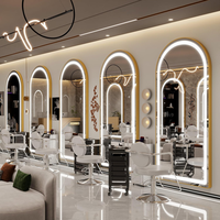 Miroir LED pleine longueur avec cadre arqué, miroir sur pied éclairé, miroir mural suspendu