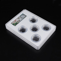 Étui de collection carré personnalisé pour 5 pièces de monnaie, support d'affichage de médailles, capsules de pièces de monnaie en plastique transparent de 25 mm, plaques de pièces de monnaie