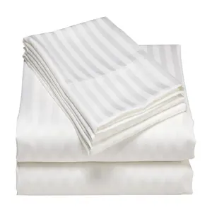 カスタマイズされたロゴエジプト綿100% シルク/フィット/マイクロファイバーウェディングジャージ刺繍防水ブランドの白いホテルのベッドシーツ