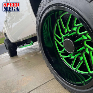 Rines de Aleación Personalizados, Diseño Cóncavo Profundo, Tipo Malla Y con Radios Divididos, Negro Brillante con Acabado Plateado Mecanizado, Cóncavos Extremos para Camioneta - Product Image 3