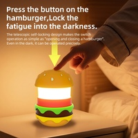 Lámpara LED con Forma de Hamburguesa Brillante, Iluminación RGB, Temporizador con Sonido Blanco Integrado, Escenas, Regalo para Niños, Altavoz Bonito para V5.3 IPX5