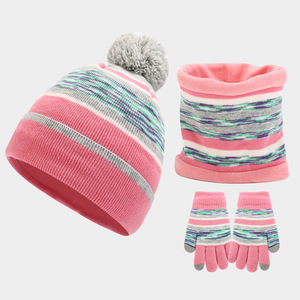 Chapeau <span class=keywords><strong>Gants</strong></span> écharpe cache-<span class=keywords><strong>cou</strong></span> pour enfants <span class=keywords><strong>de</strong></span> 4 à 8 ans avec logo personnalisé pour l'hiver - Product Image 1