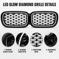 Grille LED à effet de lumière périphérique pour BMW X5 F15 X6 F16, design diamant connecté, en ABS, pièces de tuning, modernisation audacieuse, vente en gros