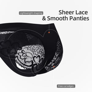 Bragas PAERLAN Personalizables de Encaje Sexy Estilo Hipster Ropa Interior de Nailon con Encaje Floral de Cintura Baja Tallas Grandes para Mujer - Product Image 5