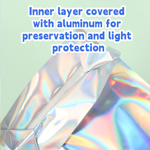 Tùy chỉnh in ống đồng tám mặt con dấu valved tự niêm phong Laser Holographic Ziplock <span class=keywords><strong>caffeine</strong></span> túi Cà phê bao bì túi - Product Image 3