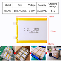 485778 3550mAh Sel Baterai OEM Semi-solid State 3.85V 5000mAh LiCoO2 Kinerja Keamanan Tinggi 500 Siklus Baterai Lithium