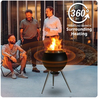 Poêle à bois et granulés portable à faible émission de fumée pour camping, jardin, terrasse, cuisson et chauffage extérieur