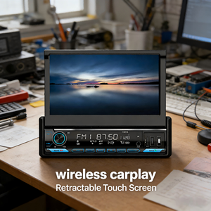 เครื่องเล่น MP5 ติดรถยนต์แบบ Universal Single Din รองรับ Wireless CarPlay หน้าจอแบบพับเก็บได้ขนาด 7 นิ้ว ขายตรงจากโรงงาน - Product Image 3