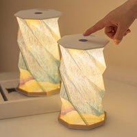 Lampu Malam Origami Langit Berbintang LED Lampu Ukiran Kertas Kontrol Sentuh Ornamen Berputar Hadiah untuk Dekorasi Kamar Tidur