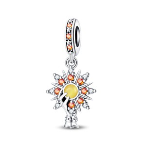 Brazalete de Joyería de Zirconia con Cuentas Colgantes con Diseño de Reloj de Arena, Luna, Estrella y Carta del <span class=keywords><strong>Tarot</strong></span> en Plata, Venta al por Mayor de Fábrica para Dijes DIY para Niños - Product Image 6