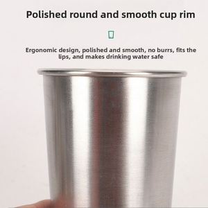 Gobelet à bière en acier inoxydable épais, directement de l'usine, pour le camping, les voyages, portable, gobelet à eau, verre à shot à bord roulé pour l'extérieur - Product Image 2