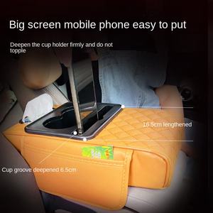 Almohadilla Elevadora Universal Multifuncional de Cuero para Reposabrazos de Coche, Posición Delantera para SUV y Bolsa de Almacenamiento para Automóvil - Product Image 2