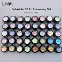 Lehchis Kit de Vernis à Ongles en Gel en Gros, 28 Teintes, Gel de Sculpture 3D, Gel de Nail Art Sans Résidu pour Sculpture de Fleurs et Effet Nacré