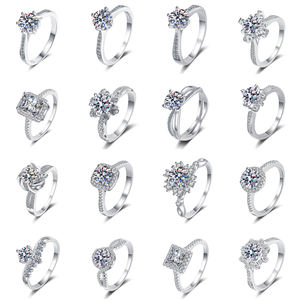 925 на заказ серебряное кольцо из муассанита, 1 карат, обручальное кольцо на годовщину, романтический подарок на день Святого Валентина, женские кольца - Product Image 4