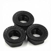 Écrou à bride hexagonale en acier au carbone DIN6331 avec rondelle monobloc, plaque de pressage moulée, CLASSE 4, oxyde noir, M6, entièrement fileté, droit, 10 mm