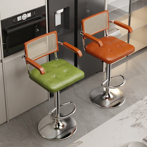 <span class=keywords><strong>Tabouret</strong></span> de bar réglable en <span class=keywords><strong>hauteur</strong></span> Antique <span class=keywords><strong>industriel</strong></span> Vintage rustique arrière cuisine cuir métal bois rotin pivotant <span class=keywords><strong>tabouret</strong></span> haut chaise Bar - Product Image 4