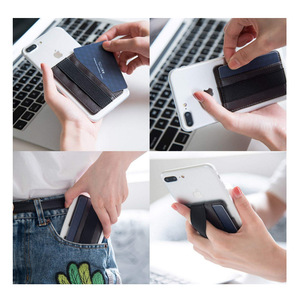 Creative phone <b>card</b> <b>holder</b>, PU leather backed <b>card</b> <b>holder</b>, anti-magnetic <b>card</b> <b>holder</b>, phone sticker, custom logo. - Product Image 4