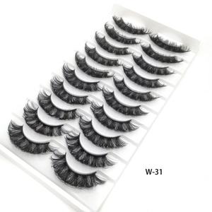 Deep Wave Faux Mink False Eyelashes <b>Plastic</b> Cotton Band Vegan Full <b>Strip</b> Natural Lashes Wholesale Reusable Handmade Eyelashes - Product Image 6