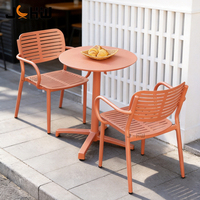 Ensemble de meubles de patio extérieur commercial, cadre en aluminium multicolore, ensemble de table d'extérieur pour café, restaurant, hôtel