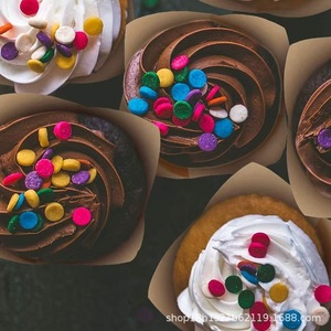 Merry Bakery – Moules à pâtisserie et à muffins jetables en papier sulfurisé écologique, style <span class=keywords><strong>journal</strong></span>, forme tulipe - Product Image 3