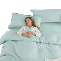 Parure de lit personnalisable en coton tissé blanc moderne 300 fils/pouce² pour hôtel et usage domestique