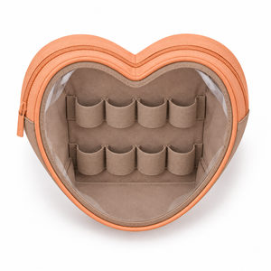 Peptide Travel Case Heart Shape Toiletry Bag Full Clear PVC Window Boxed Base Wash Pouch Custom Logo Nylon - Product Image 5