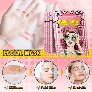 OEM SADOER Etiqueta Privada planta nutritiva calmante hidratante mascarilla facial Rosa hidratante brillo diosa mascarilla Facial - Product Image 4