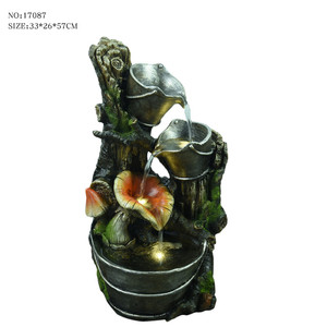 Resina outdoor secchio marrone cascata fontana del giardino - Product Image 2