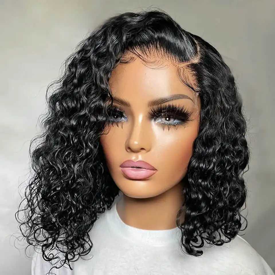 Afro Kinky Curly Raw Brazilian Virgin Human Hair Lace Frontal Closure Hd Transparent Full Lace Front Natural Human Hair Wig