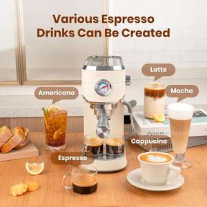 <span class=keywords><strong>Kit</strong></span> <span class=keywords><strong>profesional</strong></span> de <span class=keywords><strong>Barista</strong></span> para el hogar, 20 Bar, máquina de café Espresso, molinillo de rebabas, 35 ajustes precisos de molienda, Espumador de leche para Latte - Product Image 2