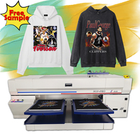 HJD Langsung Ke Garmen DTG T-shirt Printer Stasiun Ganda 4 Buah I3200 Print Head Printer Inkjet Otomatis