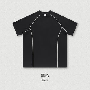 コットン260 GsmブランクTシャツメンズW142高品質オーバーサイズ無地メンズTシャツゼロシュリンクドロップショルダーTシャツメンズ - Product Image 6