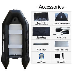Bateaux gonflables de pêche d'appât de batelier Gps petit <span class=keywords><strong>bateau</strong></span> de sauvetage de vitesse de ponton en aluminium pliant portatif avec le moteur de moteur - Product Image 2