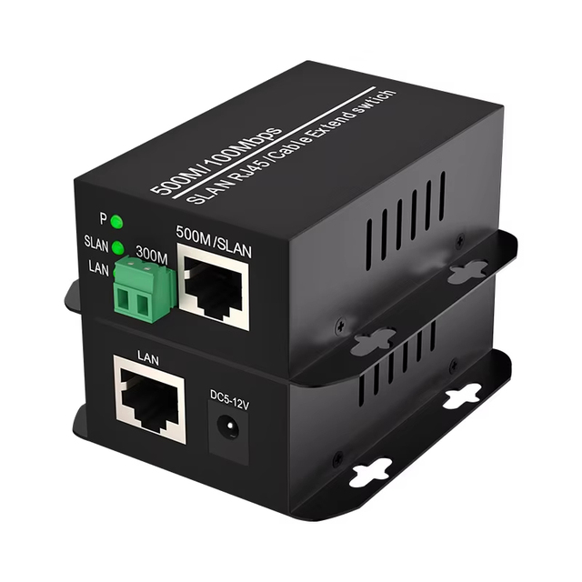 2026 a Pair of Fast Ethernet Over Twisted Pair Converter IP Over CAT6 Extender up to 500m for IP Camera