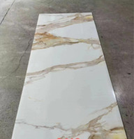 Panneaux muraux en PVC au design moderne, feuilles de marbre UV, application moderne pour la salle de bain