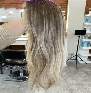 วิกผมแบบไม่ต้องใช้กาว สีบลอนด์เทาแบบรัสเซีย โคนสีน้ำตา<span class=keywords><strong>ล</strong></span>เทา  ฐานไหมโปร่งใส <span class=keywords><strong>ผม</strong></span>แท้ 100%  แบบ Double Drawn  ขนาดเล็กพิเศษสำหรับชาวยิว - Product Image 2
