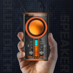 Mini haut-parleur portable sans fil personnalisable caisson de basses bleu extérieur avec <span class=keywords><strong>LED</strong></span> <span class=keywords><strong>clignotant</strong></span> haut-parleur de basse en métal produit d'usine - Product Image 3