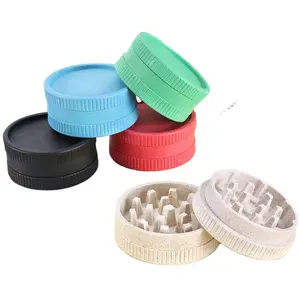 Factory Wholesale Smoke Grinder 55mm Plastic Manual Double-layer Biodegradable Tobacco Grinder